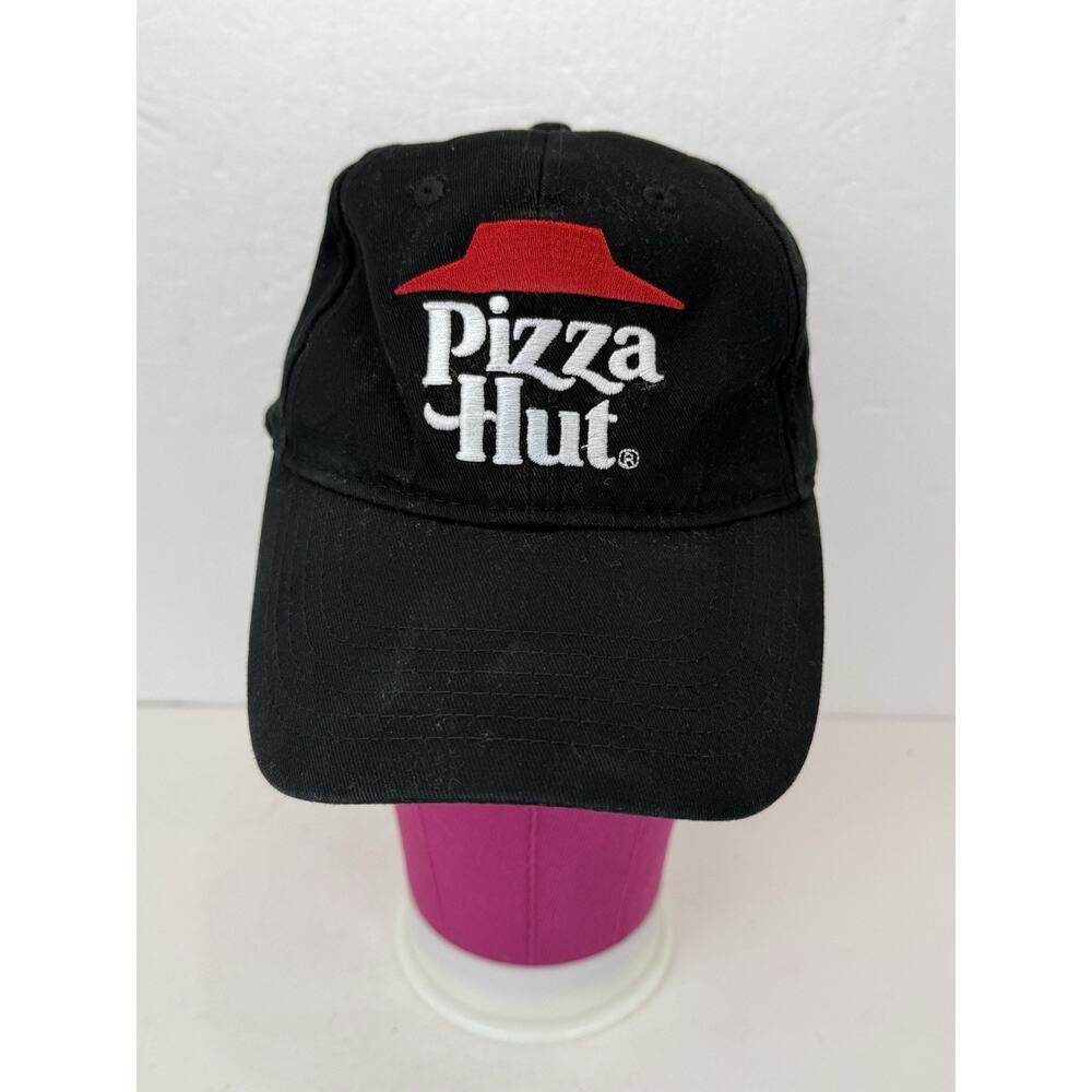 Pizza Hut Embroidered Logo Dad Hat Cap Black Adjustable Strapback (IQ Apparel)